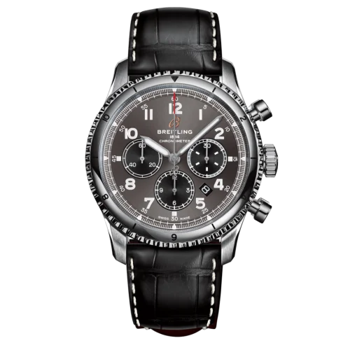 Breitling - AB0119131B1P2 Aviator 8 B01 Chronograph 43 Stainless Steel / Anthracite / Croco / Folding