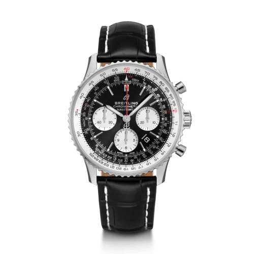 Breitling - AB0121211B1P2 Navitimer 1 B01 Chronograph 43 Stainless Steel / Black / Croco /  Folding