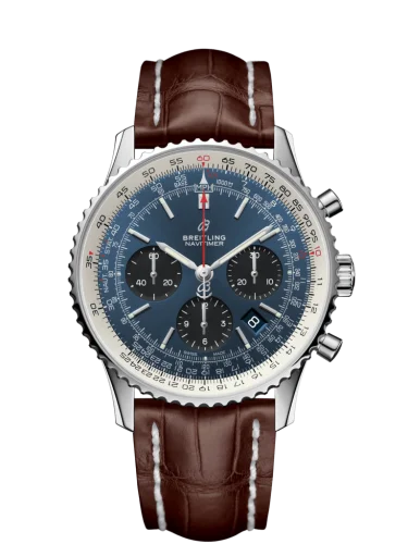 Breitling - AB0121211C1P4 Navitimer 1 B01 Chronograph 43 Stainless Steel / Blue / Croco / Folding
