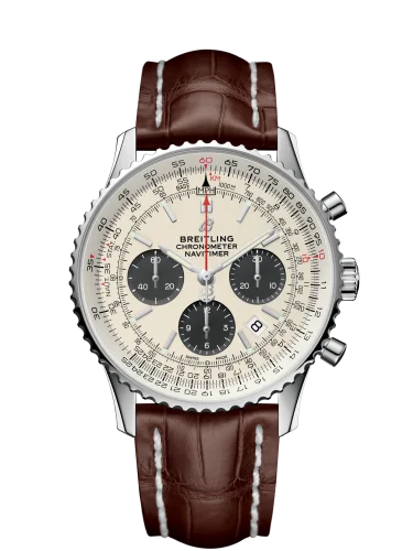 Breitling - AB0121211G1P1 Navitimer 1 B01 Chronograph 43 Stainless Steel / Silver / Croco / Pin