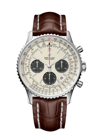 Breitling - AB0121211G1P2 Navitimer 1 B01 Chronograph 43 Stainless Steel / Silver / Croco / Folding