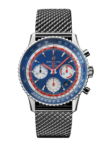 Breitling - AB01212B1C1A1 Navitimer 1 B01 Chronograph 43 Stainless Steel / Airline Editions Pan Am / Mesh
