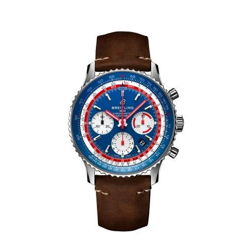 Breitling - AB01212B1C1X2 Navitimer 1 B01 Chronograph 43 Stainless Steel / Airline Editions Pan Am / Calf / Folding