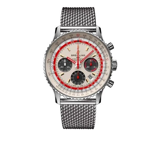 Breitling - AB01219A1G1A1 Navitimer 1 B01 Chronograph 43 Stainless Steel / Airline Editions TWA / Mesh