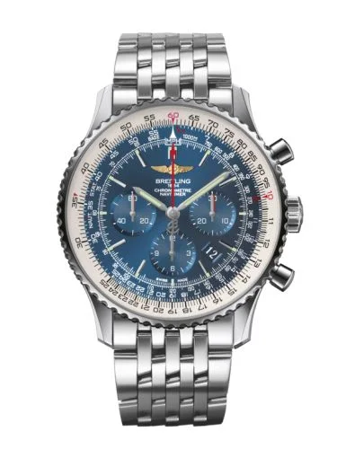 Breitling - AB012721.C889.443A Navitimer 01 46 Stainless Steel / Aurora Blue / Bracelet