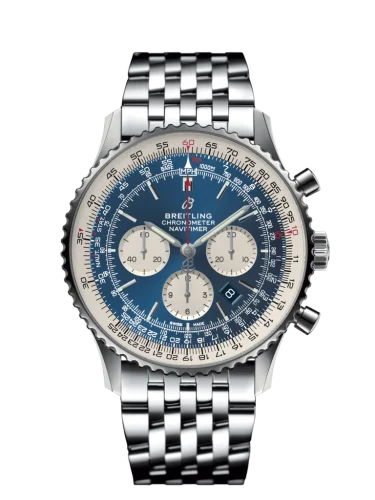 Breitling - AB0127211C1A1 Navitimer 1 B01 Chronograph 46 Stainless Steel / Aurora Blue / Bracelet