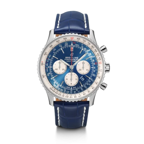 Breitling - AB0127211C1P2 Navitimer 1 B01 Chronograph 46 Stainless Steel / Aurora Blue / Croco / Folding