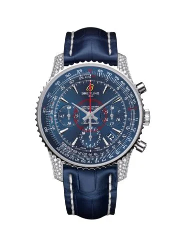 Breitling - AB013067|C894|718P Montbrillant 01 Stainless Steel / Diamondworks / Aurora Blue / Croco