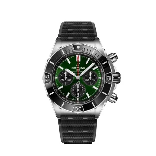 Breitling - AB0136251L1S1 Super Chronomat B01 44 Stainless Steel / Green / Rubber Rouleaux