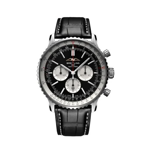 Breitling - AB0137211B1P1 Navitimer B01 Chronograph 46 Stainless Steel / Black / Alligator - Folding