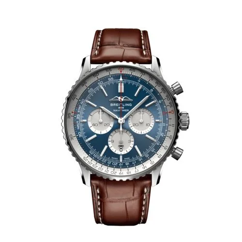 Breitling - AB0137211C1P1 Navitimer B01 Chronograph 46 Stainless Steel / Blue / Alligator - Folding