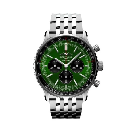 Breitling - AB0137241L1A1 Navitimer B01 Chronograph 46 Stainless Steel / Green / Bracelet