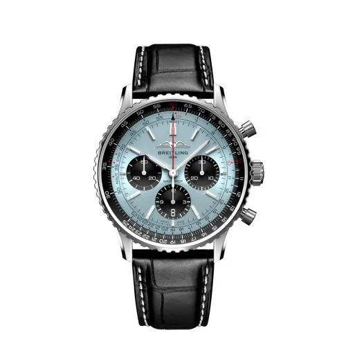 Breitling - AB0138241C1P1 Navitimer  B01 Chronograph 43 Stainless Steel / Ice Blue / Alligator - Folding