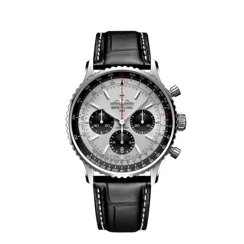 Breitling - AB0138241G1P1 Navitimer B01 Chronograph 43 Stainless Steel / Silver / Alligator - Folding