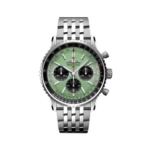 Breitling - AB0138241L1A1 Navitimer  B01 Chronograph 43 Stainless Steel / Mint Green / Bracelet