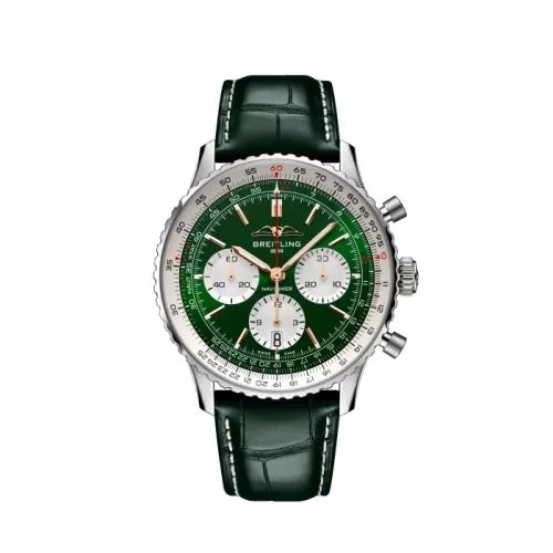 Breitling - AB01384C1L1P1 Navitimer B01 Chronograph 43 Stainless Steel / Green / Boutique Edition