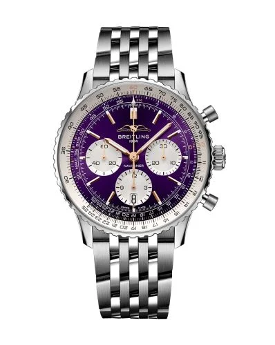 Breitling - AB01385C1Q1A1 Navitimer  B01 Chronograph 43 Stainless Steel / Purple / Cortin