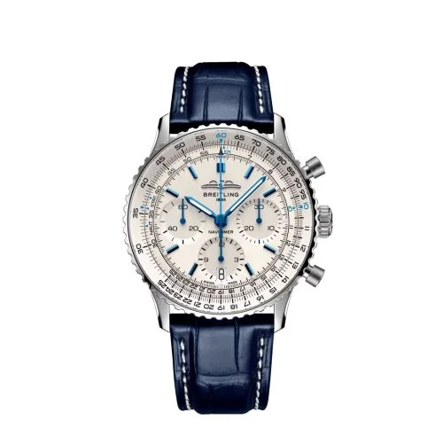 Breitling - AB0139A71G1P1 Navitimer B01 Chronograph 41 Stainless Steel / White - Boutique / Alligator - Folding