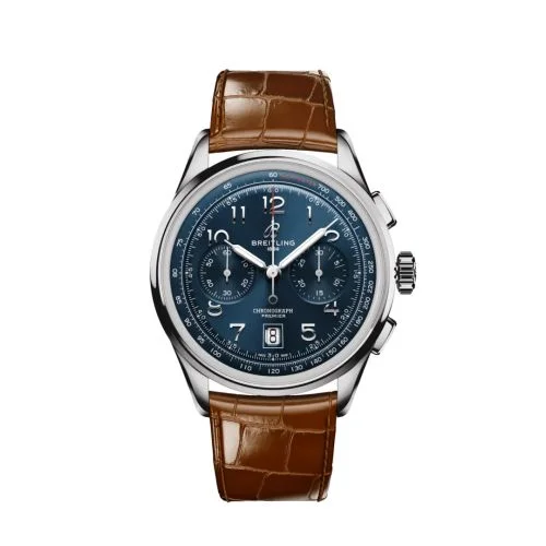 Breitling - AB0145171C1P1 Premier B01 Chronograph 42 Stainless Steel / Blue / Alligator