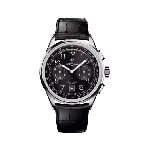 Breitling - AB0145221B1P2 Premier B01 Chronograph 42 Stainless Steel / Black / Alligator - Matte
