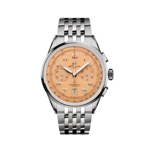 Breitling - AB0145331K1A1 Premier B01 Chronograph 42 Stainless Steel / Pink / Bracelet