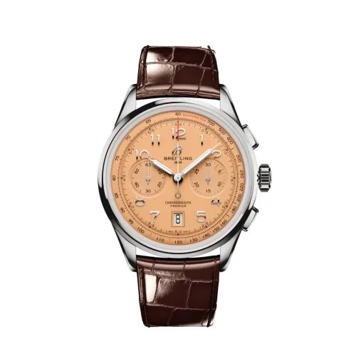 Breitling - AB0145331K1P1 Premier B01 Chronograph 42 Stainless Steel / Pink / Alligator