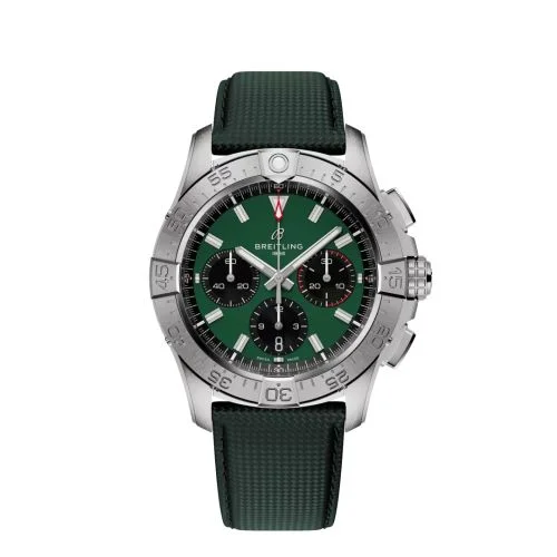 Breitling - AB0146101L1X1 Avenger B01 Chronograph 42 Stainless Steel / Green / Strap