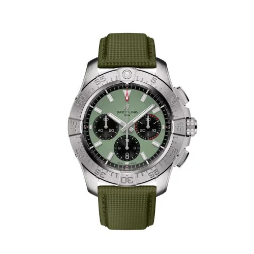 Breitling - AB0147101L1X1 Avenger B01 Chronograph 44 Stainless Steel / Green / Strap
