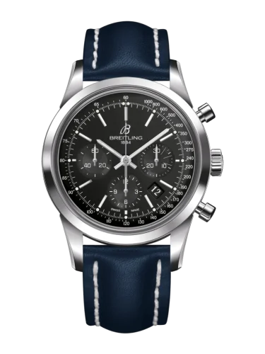 Breitling - AB015212/BA99/105X/A20BA.1 Transocean Chronograph Stainless Steel / Black / Calf / Pin