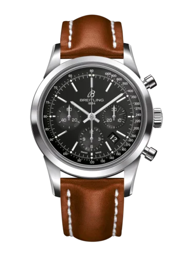 Breitling - AB015212/BA99/433X/A20BA.1 Transocean Chronograph Stainless Steel / Black / Calf / Pin