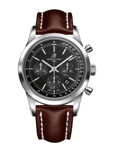 Breitling - AB015212/BA99/438X/A20D.1 Transocean Chronograph Stainless Steel / Black / Calf / Folding