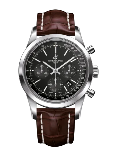 Breitling - AB015212/BA99/739P/A20BA.1 Transocean Chronograph Stainless Steel / Black / Croco / Pin