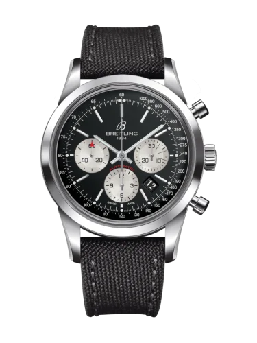 Breitling - AB015212/BF26/109W/A20BA.1 Transocean Chronograph Stainless Steel / Reverse Panda / Military / Pin