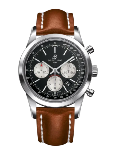 Breitling - AB015212/BF26/434X/A20D.1 Transocean Chronograph Stainless Steel / Reverse Panda / Calf / Folding