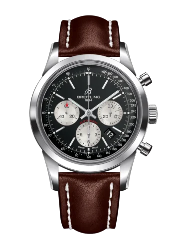 Breitling - AB015212/BF26/438X/A20D.1 Transocean Chronograph Stainless Steel / Reverse Panda / Calf / Folding