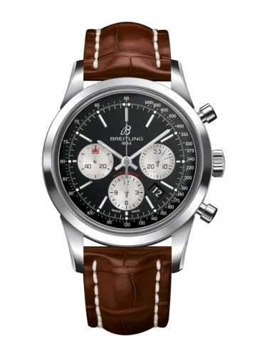 Breitling - AB015212/BF26/738P/A20D.1 Transocean Chronograph Stainless Steel / Reverse Panda / Croco / Folding