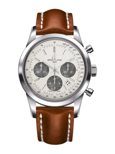 Breitling - AB015212/G724/433X/A20BA.1 Transocean Chronograph Stainless Steel / Panda / Calf / Pin
