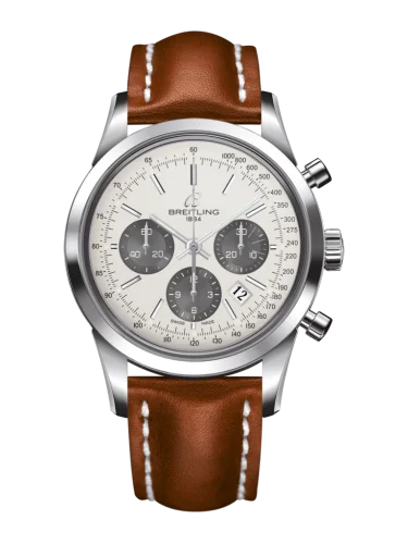 Breitling - AB015212/G724/434X/A20D.1 Transocean Chronograph Stainless Steel / Panda / Calf / Folding
