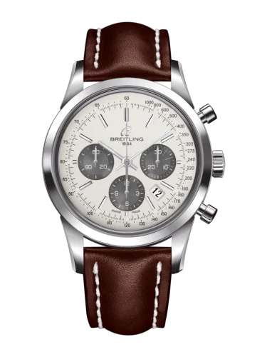 Breitling - AB015212/G724/438X/A20D.1 Transocean Chronograph Stainless Steel / Panda / Calf / Folding