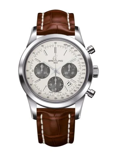 Breitling - AB015212/G724/737P/A20BA.1 Transocean Chronograph Stainless Steel / Panda / Croco / Pin
