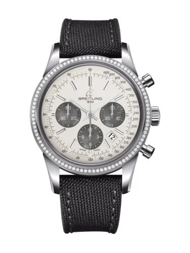 Breitling - AB015253.G724.109W Transocean Chronograph Stainless Steel / Diamond / Panda / Military