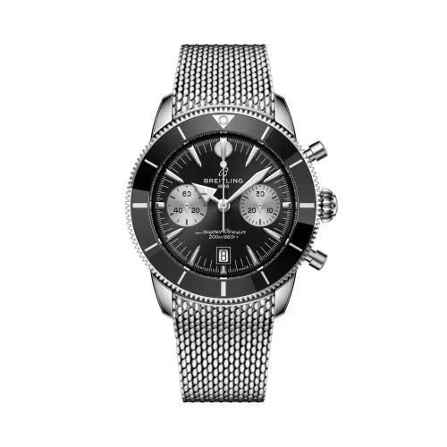 Breitling - AB0156241B1A1 Superocean Heritage B01 Chronograph 42 Stainless Steel / Black / Bracelet / UK Edition