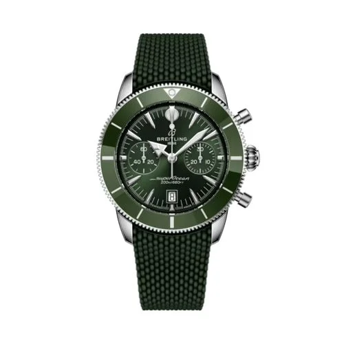 Breitling - AB0156361L1S1 Superocean Heritage B01 Chronograph 42 Stainless Steel / Green / Rubber