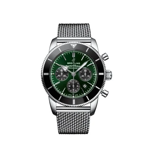 Breitling - AB01621A1L1A1 Superocean Heritage II B01 Chronograph 44 Stainless Steel / Green / Mesh