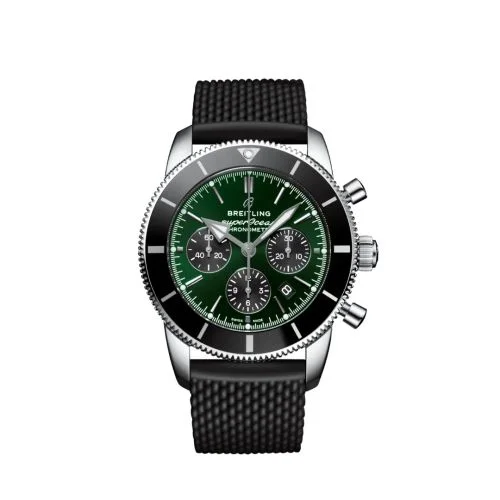 Breitling - AB01621A1L1S1 Superocean Heritage II B01 Chronograph 44 Stainless Steel / Green / Rubber