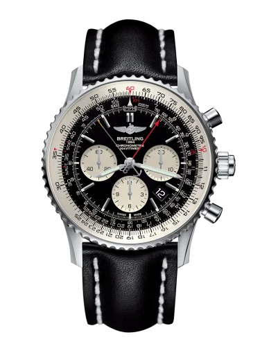Breitling - AB031021/BF77/441X/A20BA.1 Navitimer Rattrapante Stainless Steel / Black  / Calf / Pin
