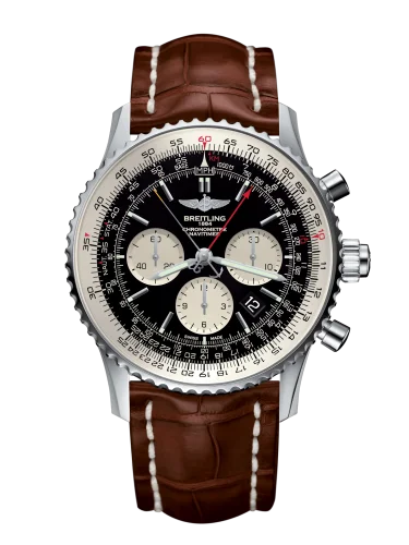 Breitling - AB031021/BF77/754P/A20BA.1 Navitimer Rattrapante Stainless Steel / Black  / Croco / Pin