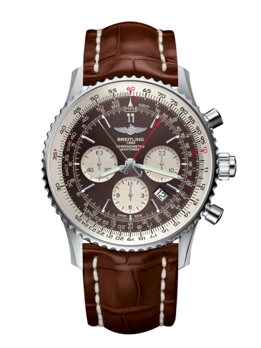 Breitling - AB031021/Q615/755P/A20D.1 Navitimer Rattrapante Stainless Steel / Panamerican Bronze / Croco / Folding