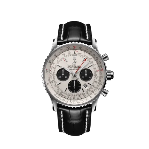 Breitling - AB0310211G1P1 Navitimer Rattrapante Stainless Steel / Silver  / Croco / Folding