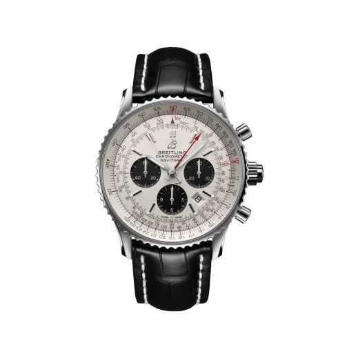 Breitling - AB0311211G1P1 Navitimer Rattrapante Stainless Steel / Silver / Alligator / Folding